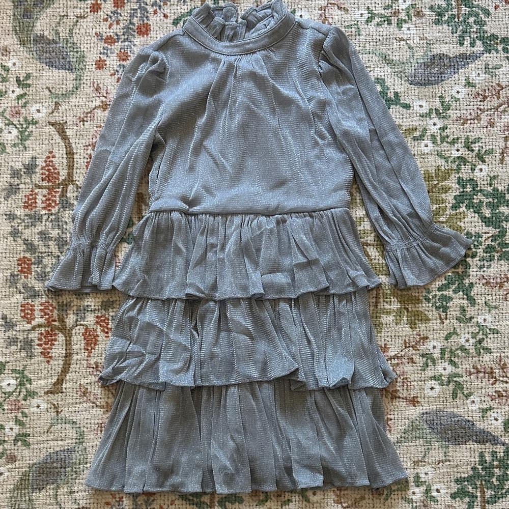 Charming Gray Ruffled Kids Dress